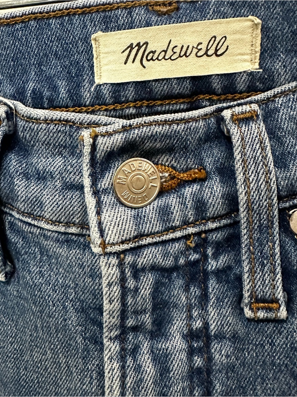Madewell Dark Blue High-Rise Straight Jeans - Picture 3 of 8